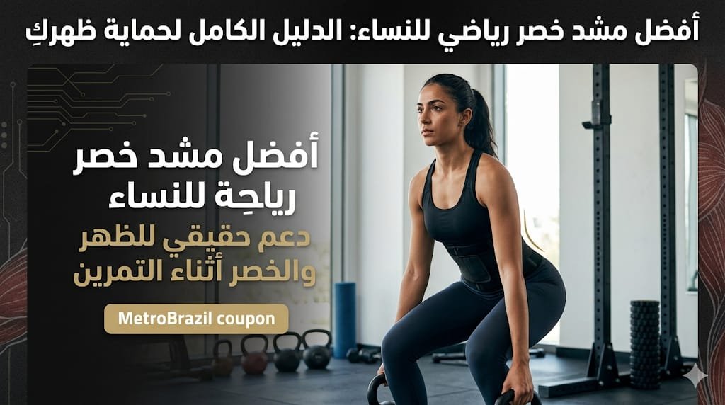 امرأة تمارس تمارين المقاومة في الصالة الرياضية وترتدي مشد خصر رياضي لتقليل الضغط على أسفل الظهر والفقرات كوبون خصم متروبرازيل NM311