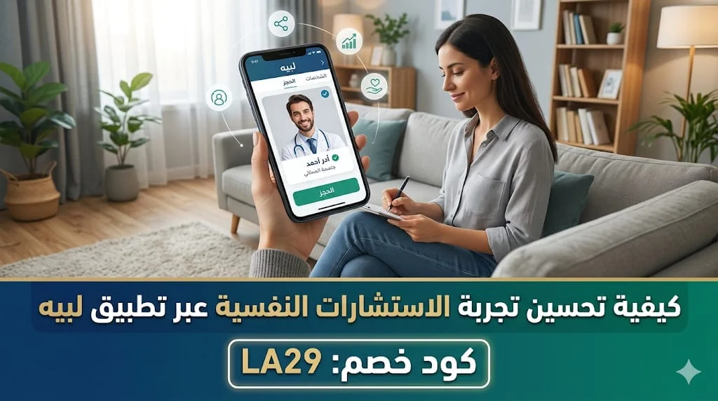 تجربة الاستشارات النفسية عبر تطبيق لبيه مع كود الخصم LA29